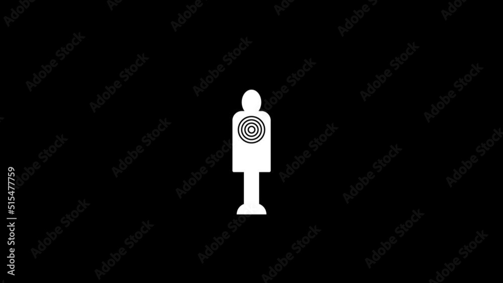 White picture of target on a black background. target in the shooting ...