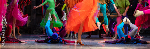 La Esmeralda ballet. Closeup of dancing legs.