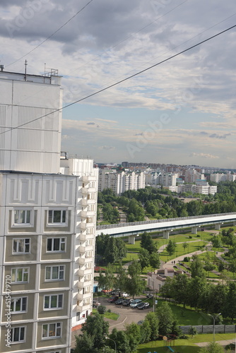 Photography Residential buildings and underground metro line, Butovo, Moscow, June 2022