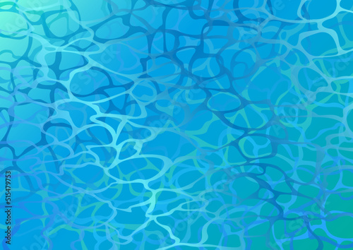 Vector drawing of water  sea  blue waves. Sun glare on the water. Background vector illustration
