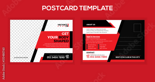 gym and fitness post card template