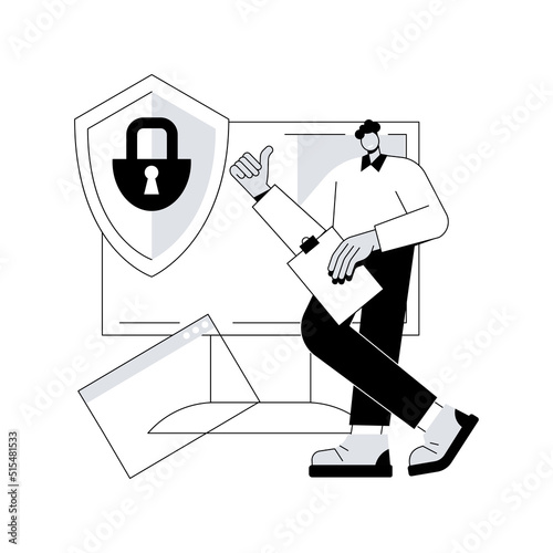 Privacy policy abstract concept vector illustration. Privacy notice, agree policy, pop up website page, know more, client data, menu bar design, user experience, legal document abstract metaphor.