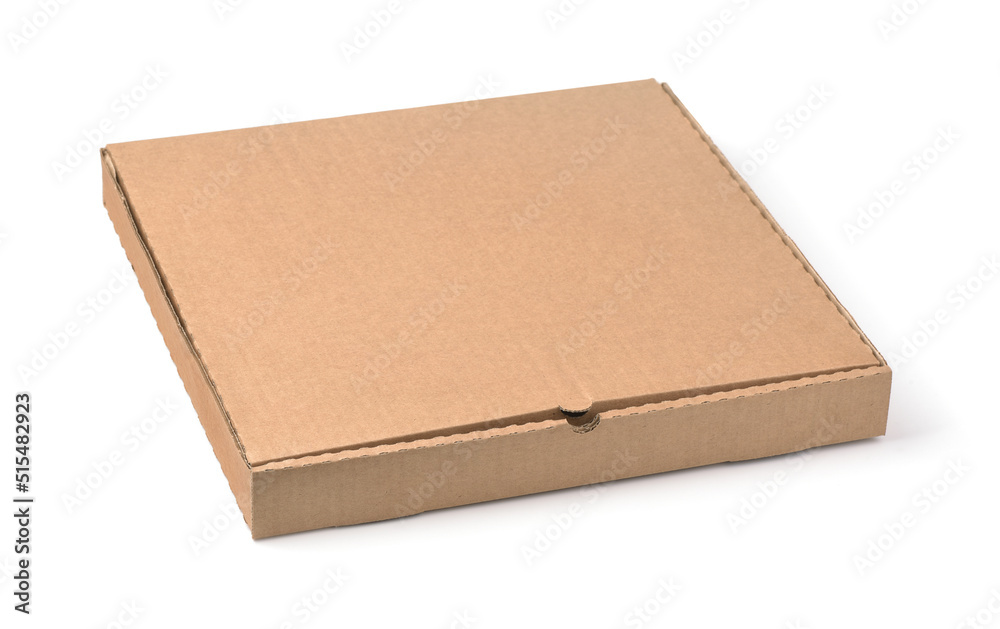 Closed blank brown cardboard pizza box Closed blank brown cardboard pizza box