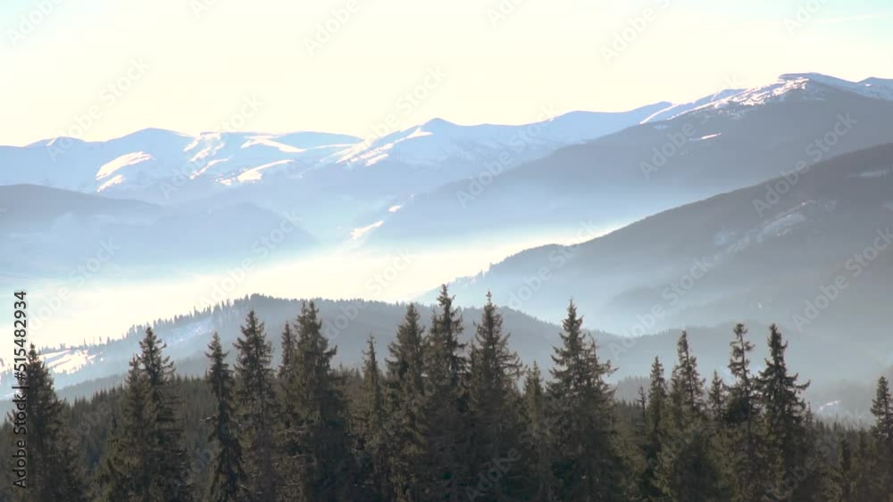 Panoramic top view from drone on cable way in ski resort. Panoramic top view from drone on cable way in ski resort.
