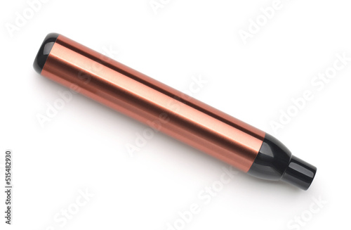 Top view of bronze color disposable e-cigarette