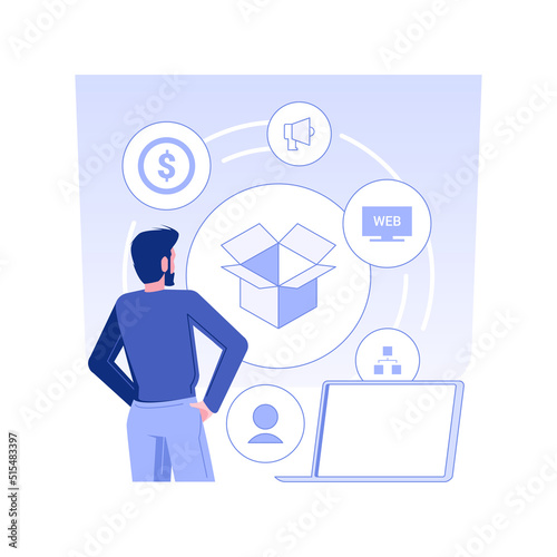 Marketing strategy development isolated concept vector illustration. Professional marketer creating company development plan, corporate business structure, corporation hierarchy vector concept.