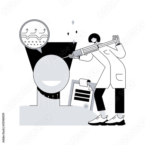 Face lifting abstract concept vector illustration. Rhytidectomy procedure, facelift surgery, face lifting service, non surgical anti age treatment, facial skin rejuvenation abstract metaphor.