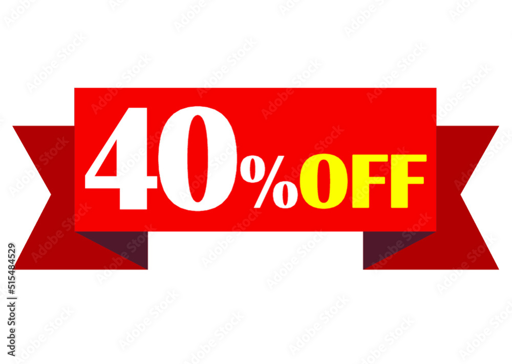 Fototapeta premium 40%off,割引,値下げ,リボン,チラシ,値札,40%,値引き,プライスカード,広告,値段,売り出し,販売,文字,バーゲン,安い,ポップ,テンプレート,ラベル,枠,お買い得,お知らせ,かわいい,タイトル,見出し,クリアランス,お得,おすすめ,スーパー,金額,おしゃれ,特価,フレーム,イラスト,デザイン,アイコン,飾り,買い物,ショッピング,商売,素材,pop,安売り