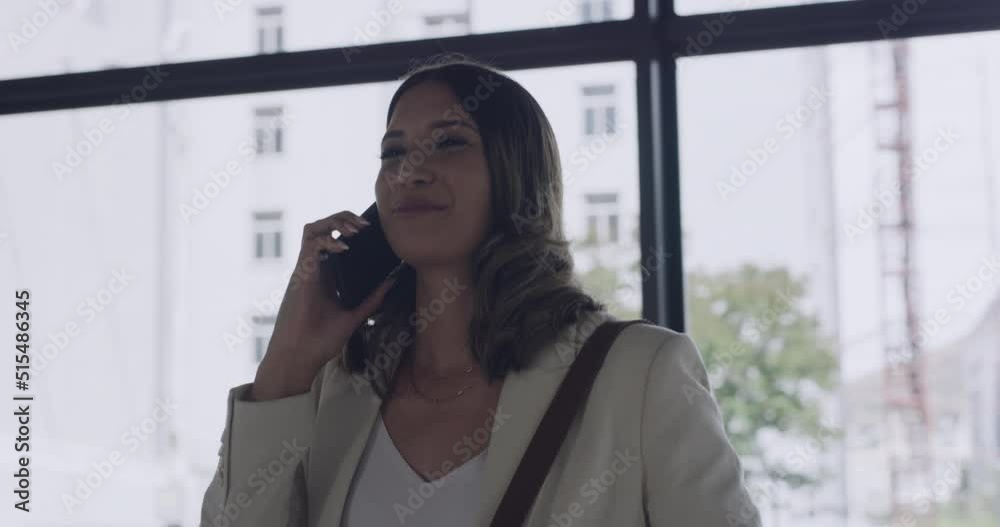 Elegant lawyer having a conversation with client. Young business woman on call on phone arriving at work in morning. Female business professional talking and networking entering in an office space. Elegant lawyer having a conversation with client. Young business woman on call on phone arriving at work in morning. Female business professional talking and networking entering in an office space.