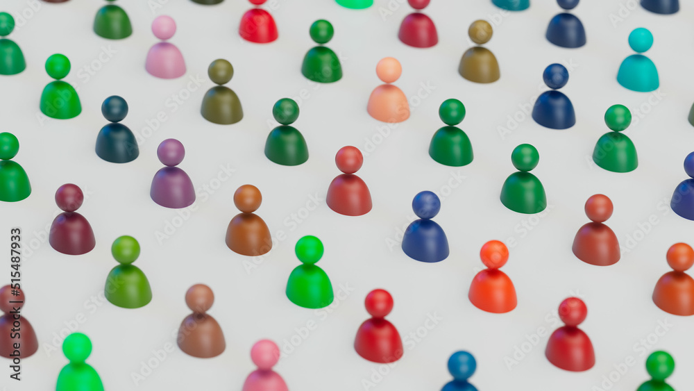 3D Illustration Render of ordered multiple group people avatar Icon ...