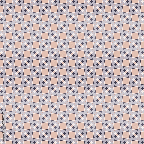 Elegant geometric composition of overlapping small triangles in moderate colour way. Seamless vector pattern suitable for home decor and wallpaper, fashion and interior fabric.