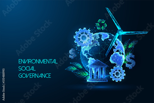 Environmental social governance ESG, sustainable business management values and goals concept photo