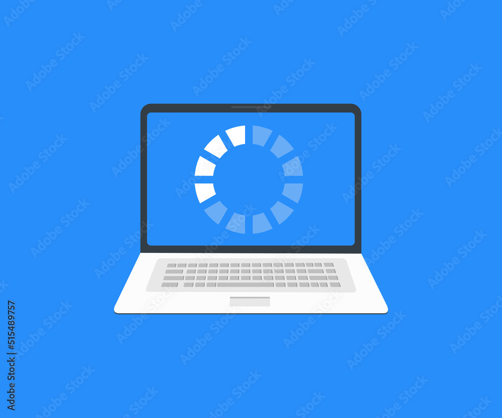 Loading bar progress on computer screen, loading data on laptop logo design. Freelancer laptop with loading bar vector design and illustration. Loading bar progress on computer screen, loading data on laptop logo design. Freelancer laptop with loading bar vector design and illustration.