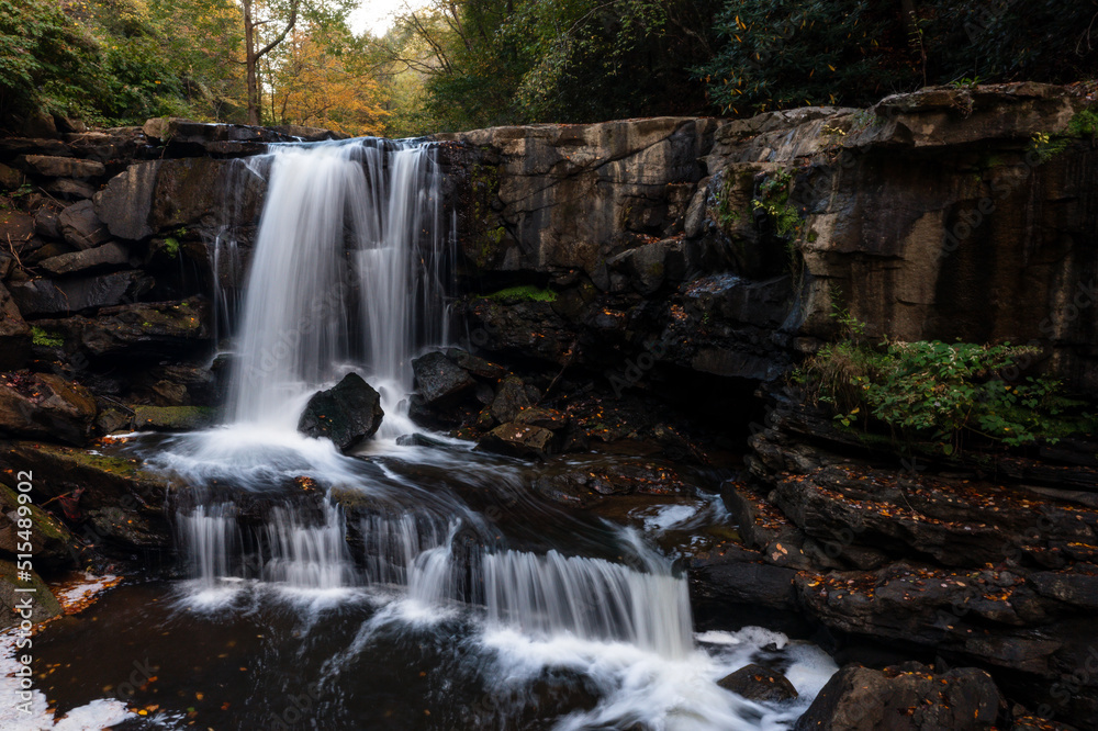 Fototapeta premium Laurel Creek Falls - Long Exposure of Waterfall - Appalachian Mountain Region - Fayetteville, West Virginia