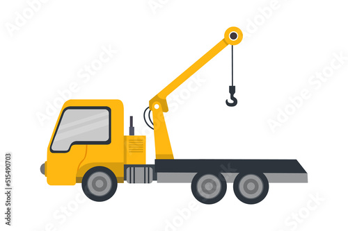 Car manipulator. Construction Industry. Vector illustration