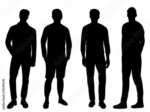 men black silhouette, isolated, vector photo