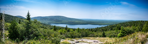 Scenic Overlook of Echo Lake in Acadia National Park, Maine, USA photo