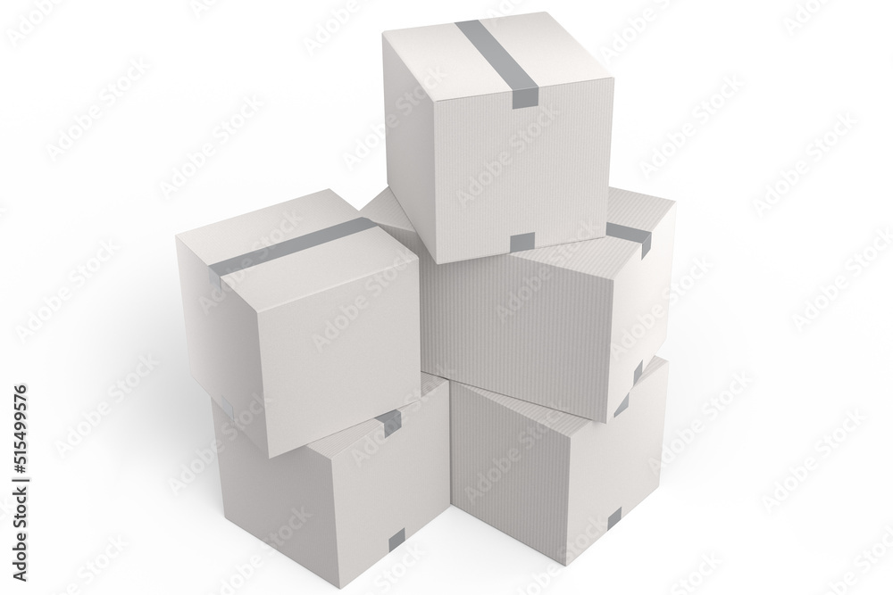 Cardboard box or carton on white background, carrying parcel and online shopping Cardboard box or carton on white background, carrying parcel and online shopping