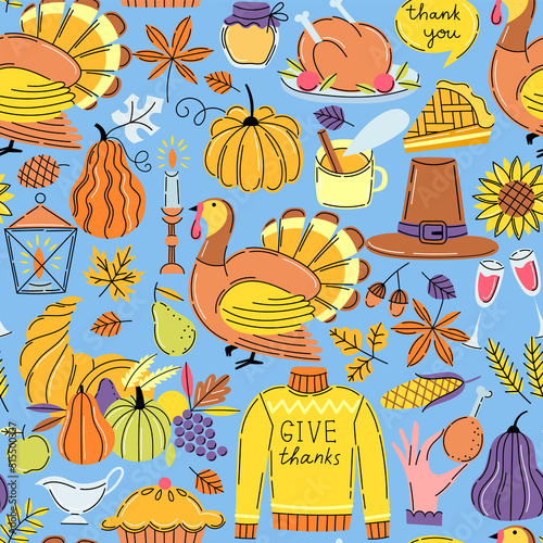 Thanksgiving vector seamless pattern