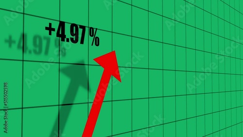 Looping Animation Of A Chart Showing Perpetual Growth Of A Stock