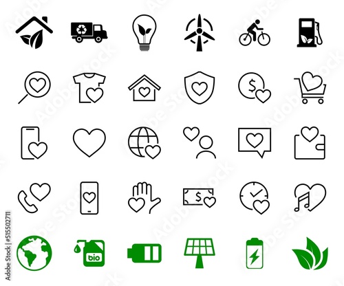 The set of icons about love contains such icons as love of music, declaration of love, heart, favorite home, Linear set. Vector on a white background. Editable stroke. 480x480