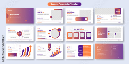 Creative business PowerPoint presentation slides template design. Use for modern keynote presentation background, brochure design, website slider, landing page, annual report, company profile