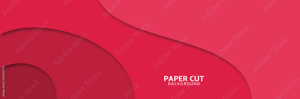 Red paper cut shapes abstract background. Web banner. Modern vector illustration. Red paper cut shapes abstract background. Web banner. Modern vector illustration.