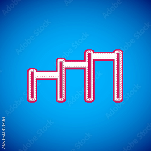 White Sport horizontal bar icon isolated on blue background. Vector