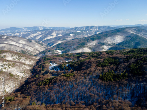 Aerial view of Koprivkite area at Rhodopes Mountain  Bulgaria
