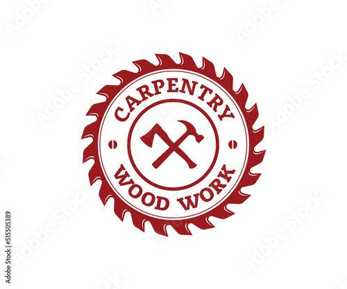 Woodwork and Carpentry Logo Design Template