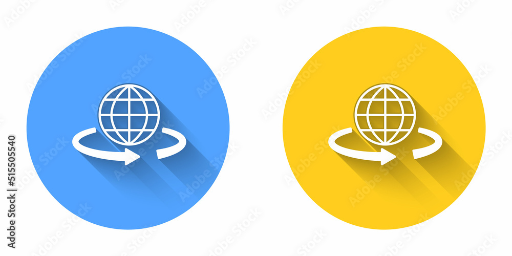 White 3d modeling icon isolated with long shadow background. Augmented reality or virtual reality. Circle button. Vector White 3d modeling icon isolated with long shadow background. Augmented reality or virtual reality. Circle button. Vector