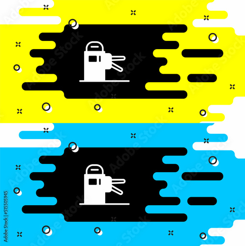 White Turnstile icon isolated on black background. Vector