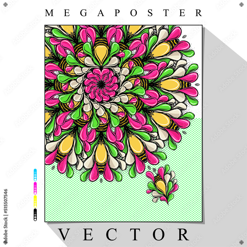 Desenho de Textura Colorida em Vetor para Poster 