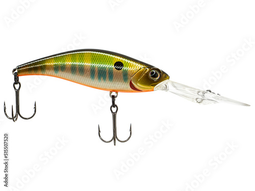 Fishing, fishing wobblers, fish, fishing lures, fishing tackle on a white background photo