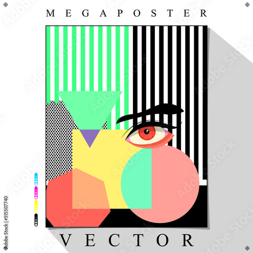 Desenho de Textura Colorida em Vetor para Poster 