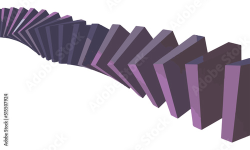 domino effect isolated on white background