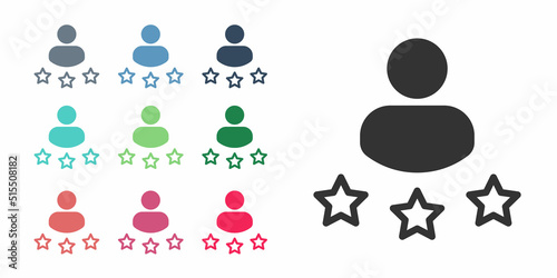 Black Consumer or customer product rating icon isolated on white background. Set icons colorful. Vector