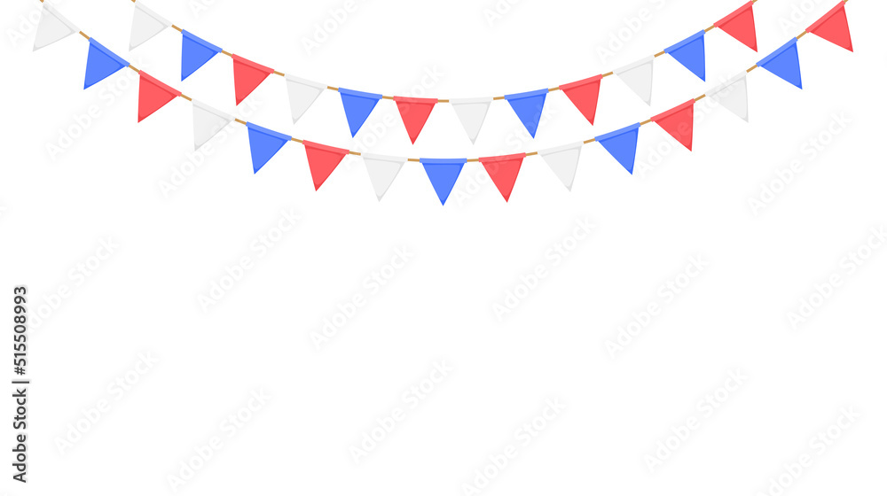 Blue white 2024 red triangle flag