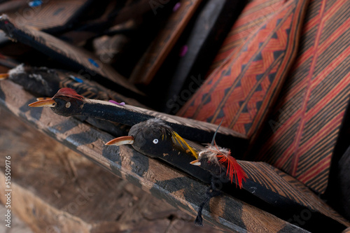 artifacts made by Brazilian Indians for sale in a store