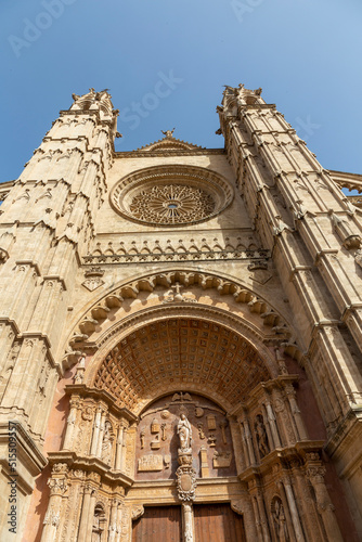 Architectural details of the gothic La Seu Cathedral of Palma de Mallorca