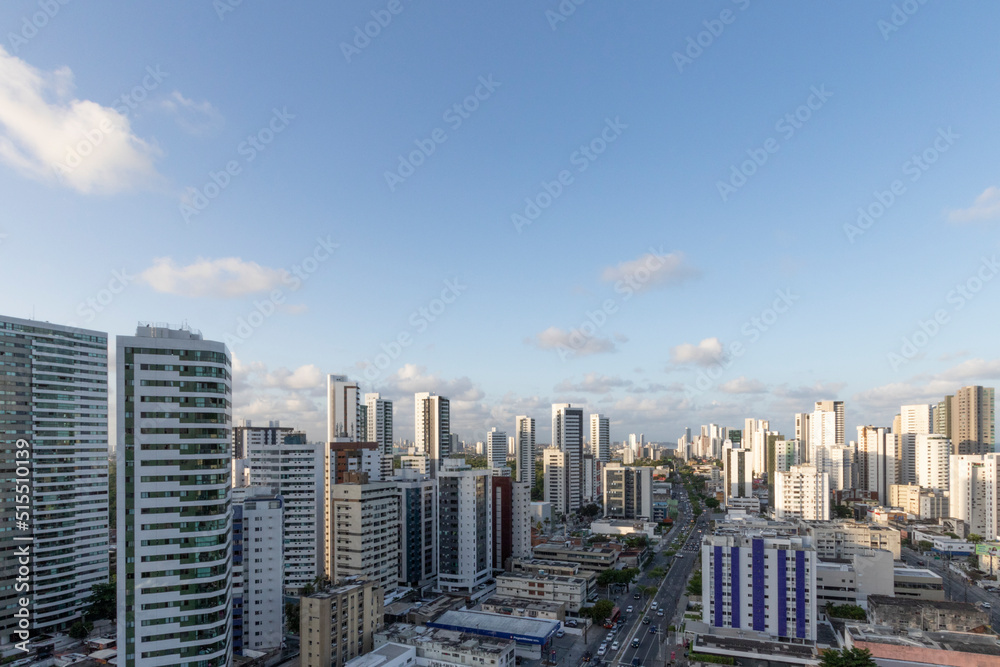 Recife, Pernambuco, Brazil. 02, 24, 2022. Views of buildings in the urban area of the neighborhood of Boa Viagem, south zone of Recife.