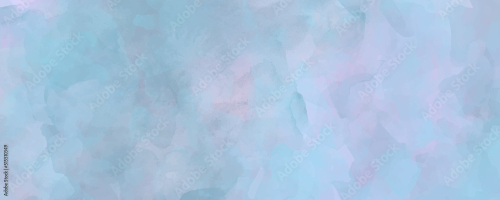 Abstract vector watercolor art background. Marble. Stone. Blue and pink watercolour texture for cards, flyers, poster, banner. Stucco. Wall. Brushstrokes and splashes. Artistic painted template.