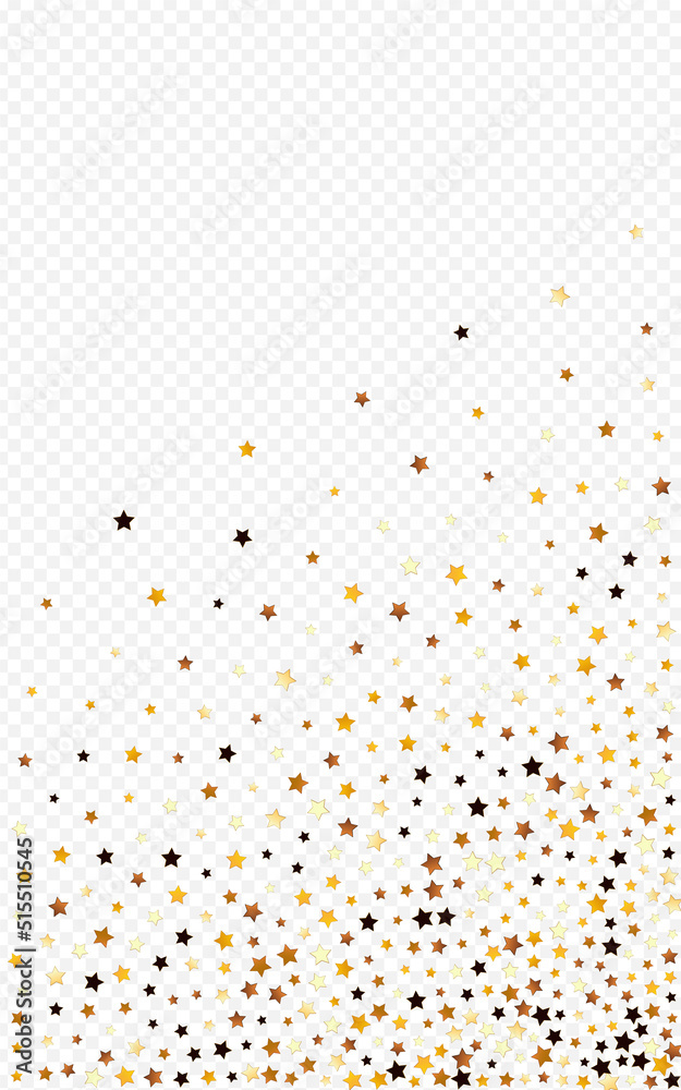 Gold Rain Vector Transparent Background. Yellow