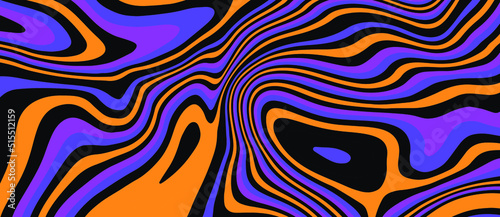 Op-art trippy acidic background with distorted texture in neon colors. Concept of hallucinations and visions.