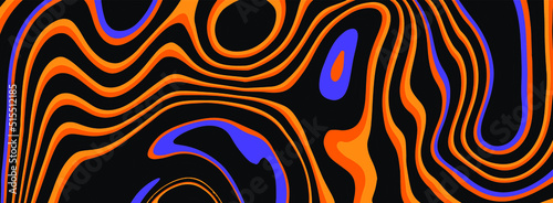 Op-art trippy acidic background with distorted texture in neon colors. Concept of hallucinations and visions.