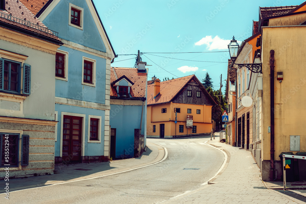 Old street in the center of Samobor, Croatia