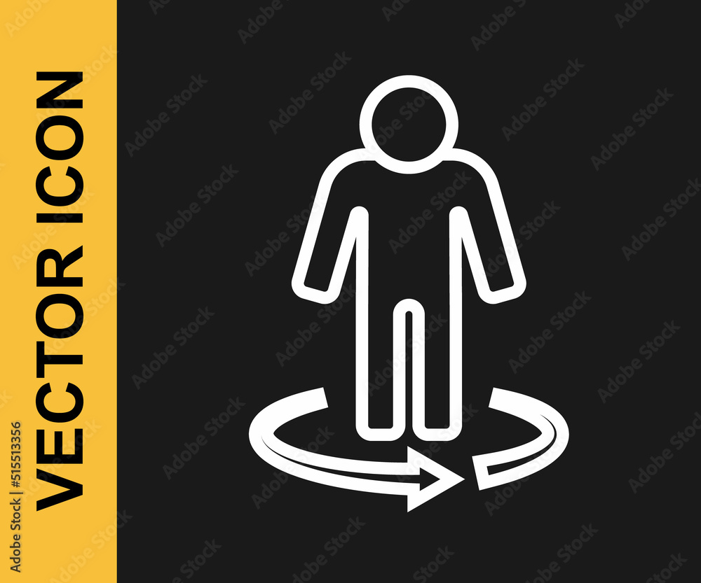 White line 3d modeling icon isolated on black background. Augmented reality or virtual reality. Vector White line 3d modeling icon isolated on black background. Augmented reality or virtual reality. Vector