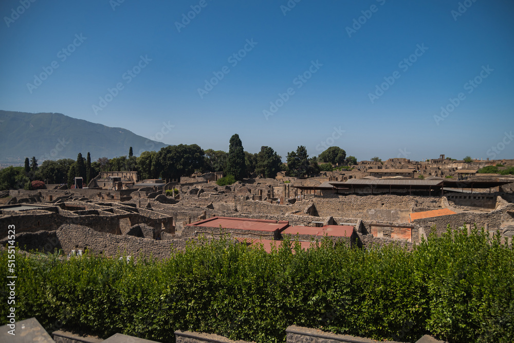 Archaeological Park of Pompeii, a huge excavation area in the vicinity of Vesuvius in southern Italy. An ancient city that tragically perished under lava.