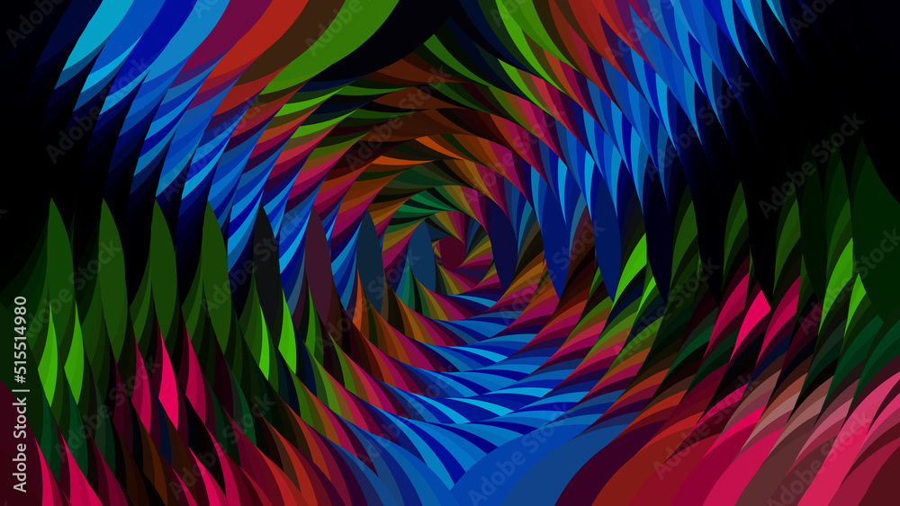 Obraz premium Geometric radial neon cyberpunk background