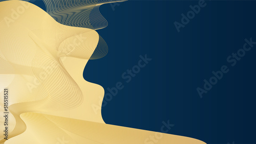 Modern navy and gold abstract background. Abstract geometric shape white gold background with light and shadow 3D layered for presentation design.